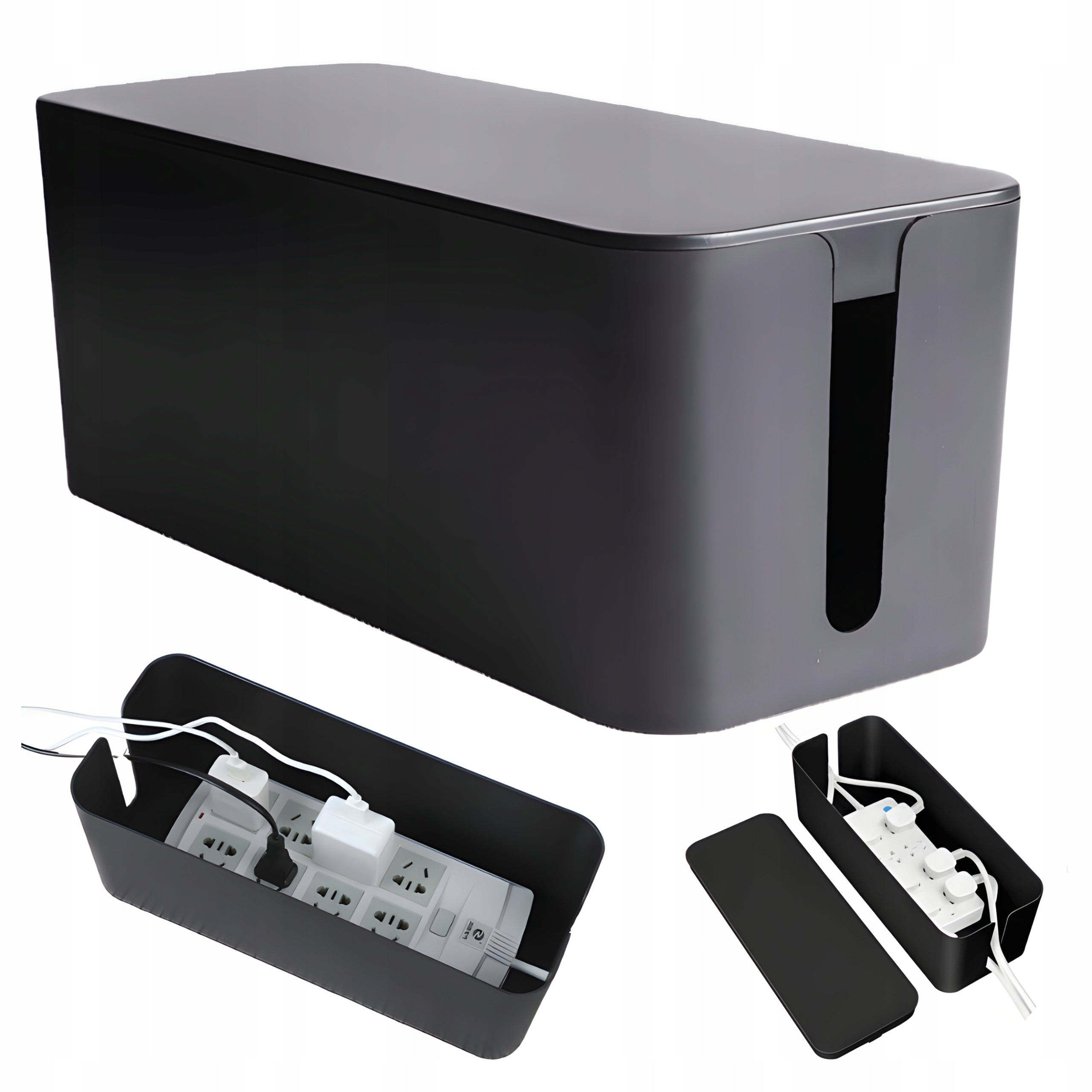 Organizer Extension Cable Container Black - L Box