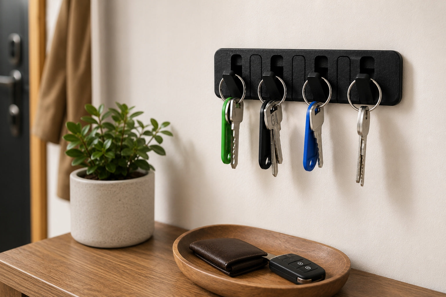 Organizer Hanger for klucze wall made of plastic 7 retractable hooks Brand Klucze