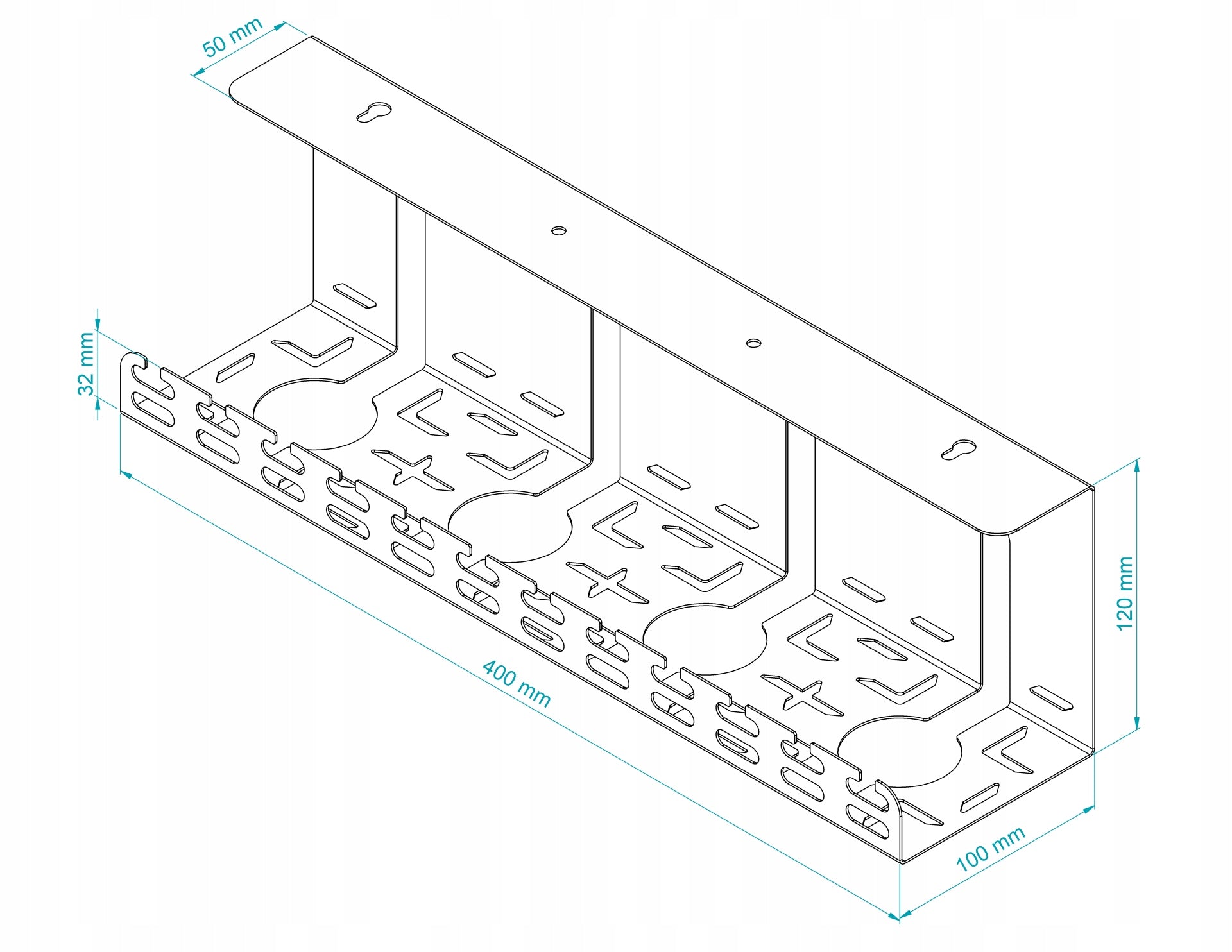 Organizer Holder for Desk Cables 40 cm Metal White Stalflex EAN (GTIN) 5903351268226