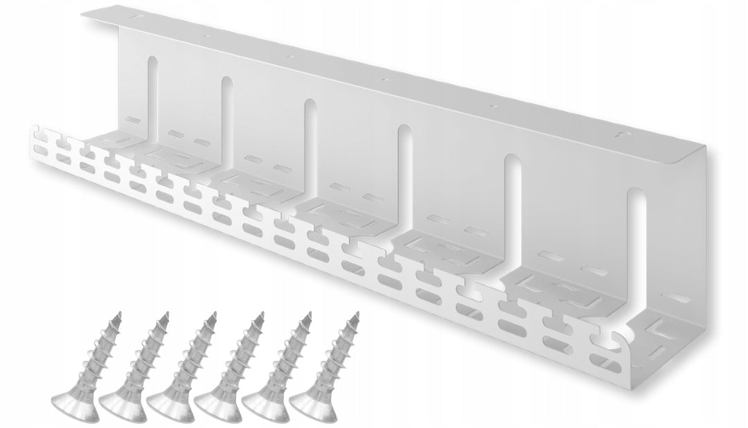 Organizer Holder for Desk Cables 60 cm Metal White Stalflex