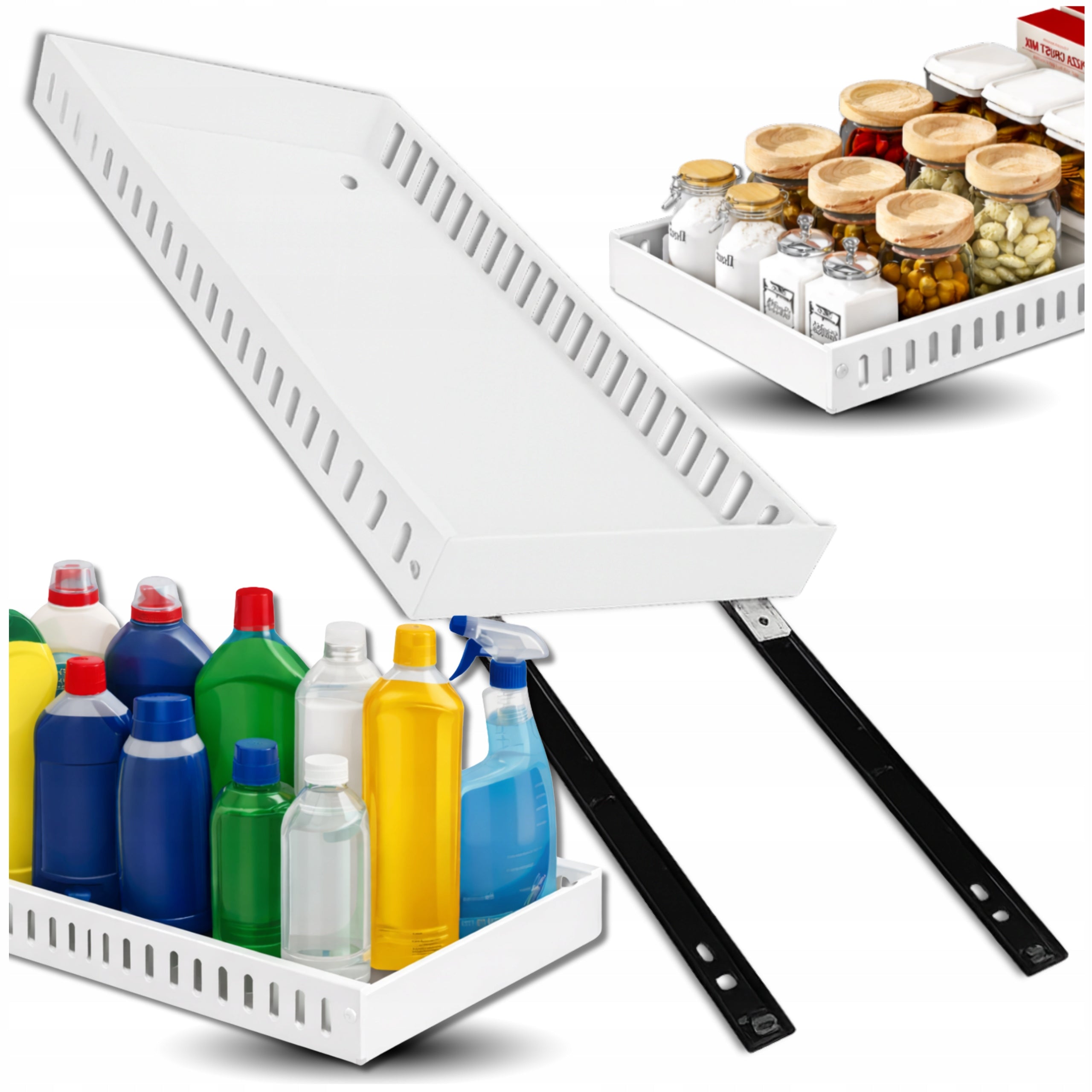 Organizer Retractable Kitchen Stand For Cabinet Spice Shelf White Manufacturer code Organizer Wysuwany Stojak Kuchenny Do Szafki