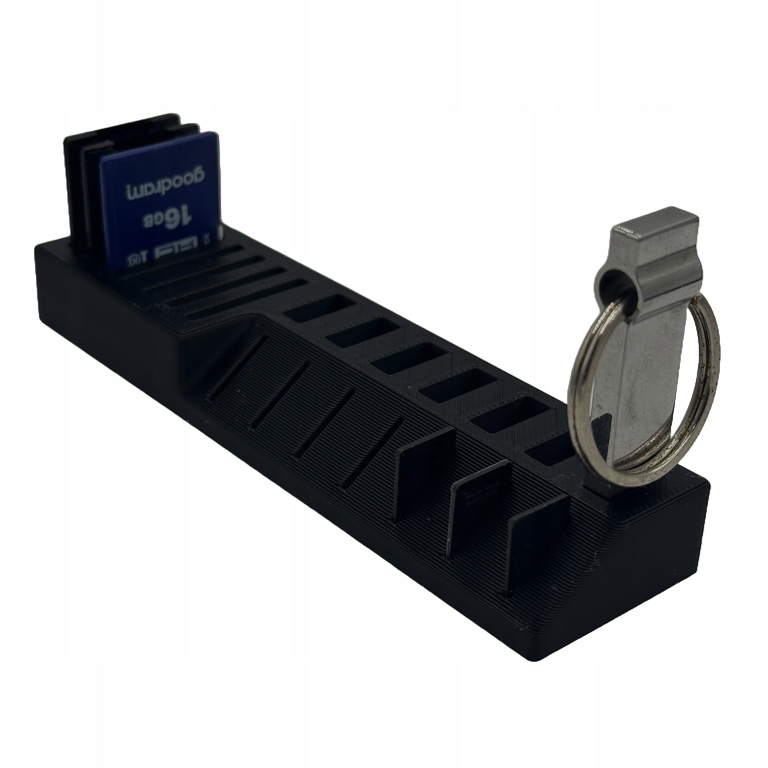 Organizer Stand SD Card Holder Micro MicroSD Pendrive 21 Seats Black Manufacturer no brand