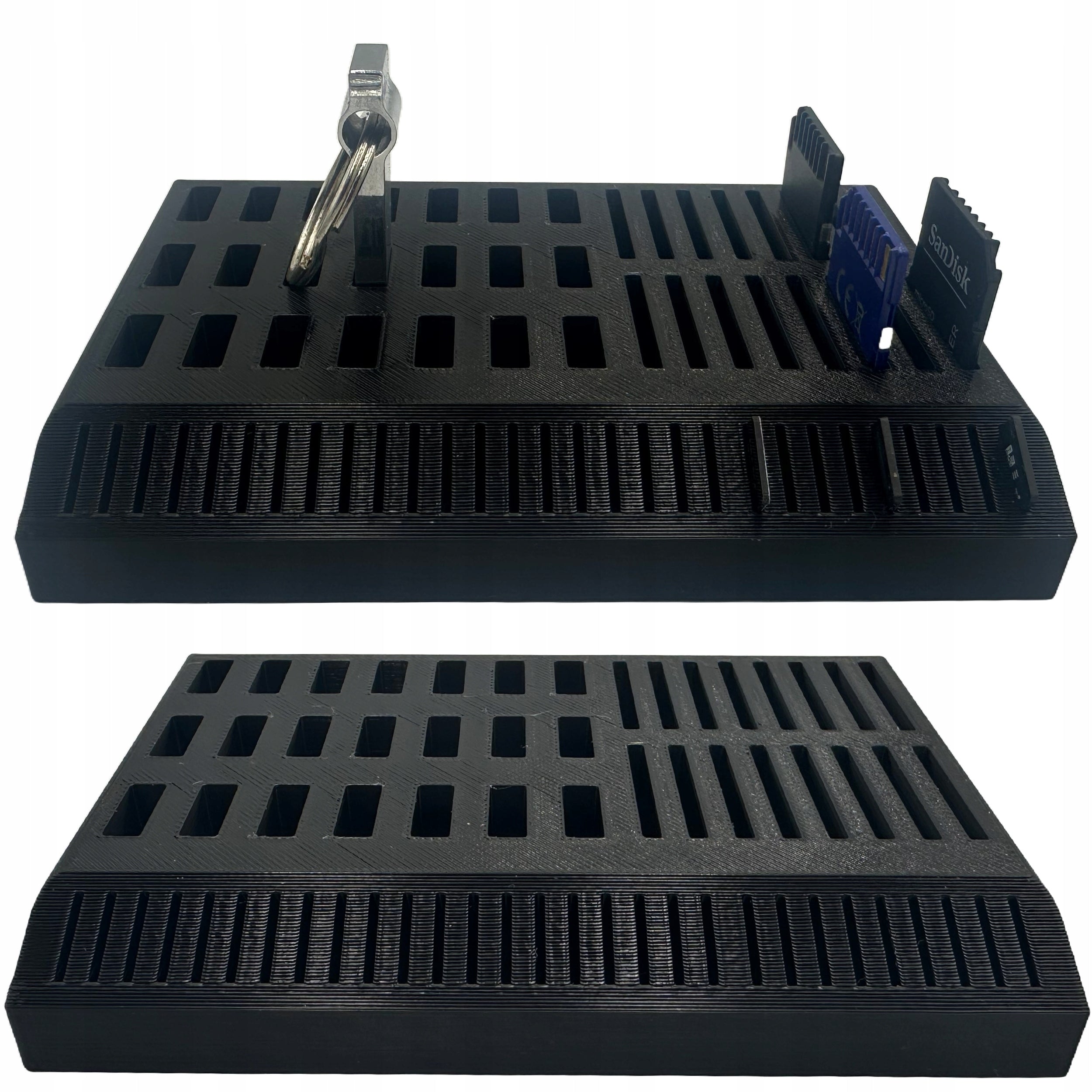 Organizer Stand SD Card Holder Micro SD Pendrive 66 Seats Black