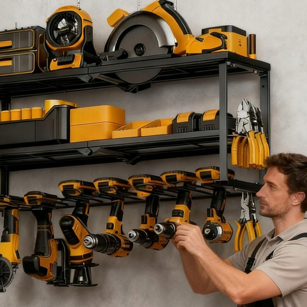 Organizer Tool Shelf Holder Rack Cordless Hanger Dominant material metal