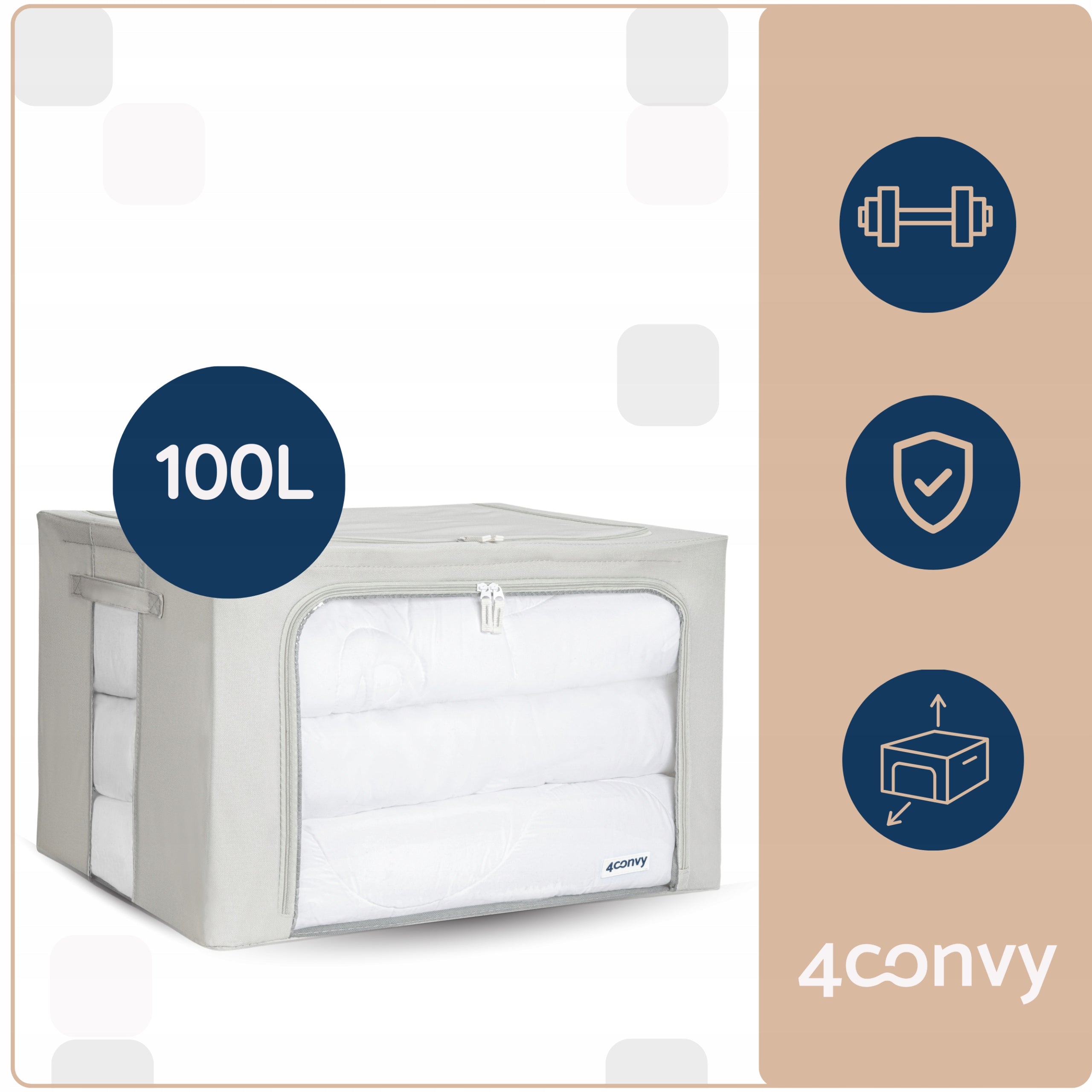 Organizer box clothes box wardrobe linens with lid 100L EAN (GTIN) 728204304921