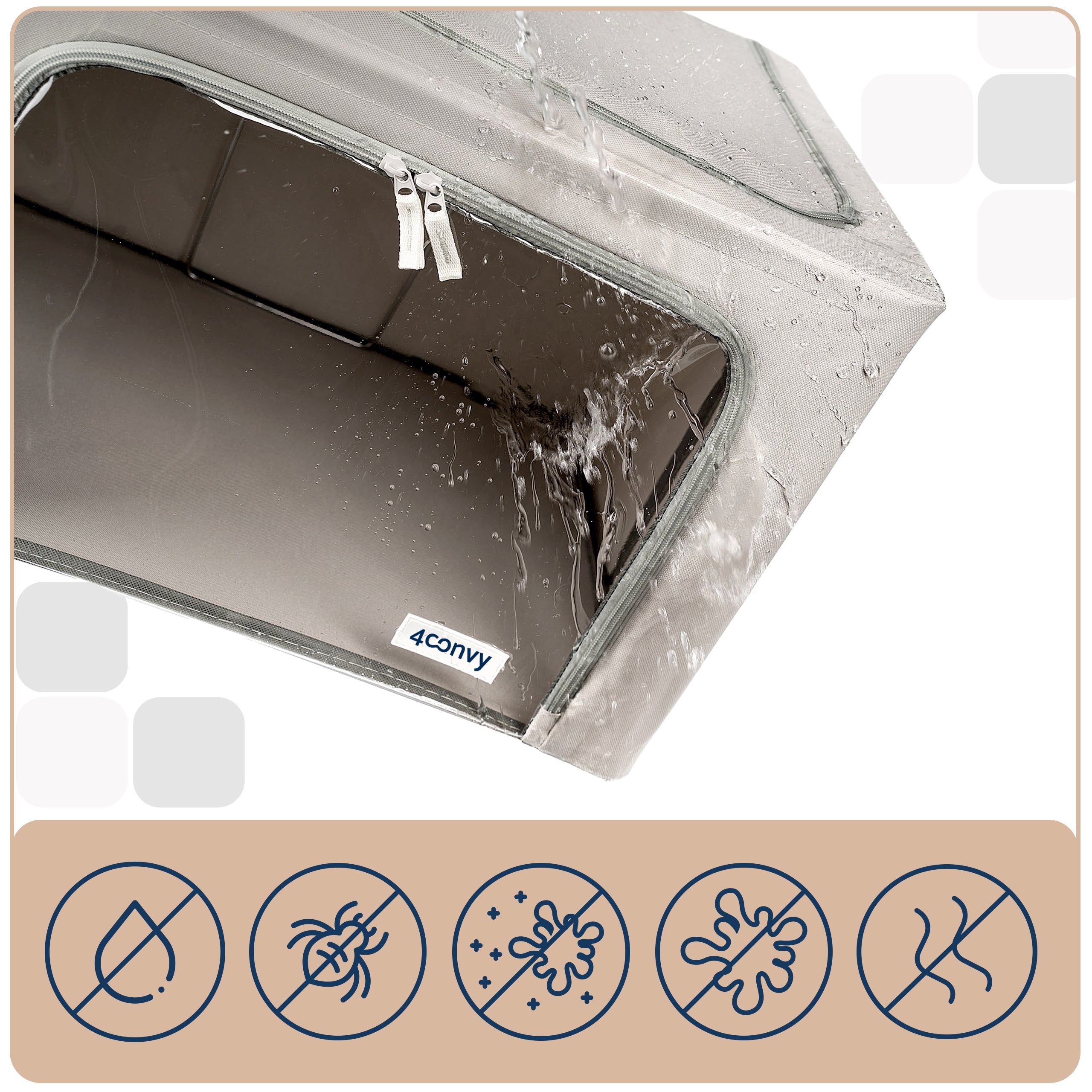 Organizer box container clothes closet bag with lid frame 66L Product weight with unit packaging 1.2 kg