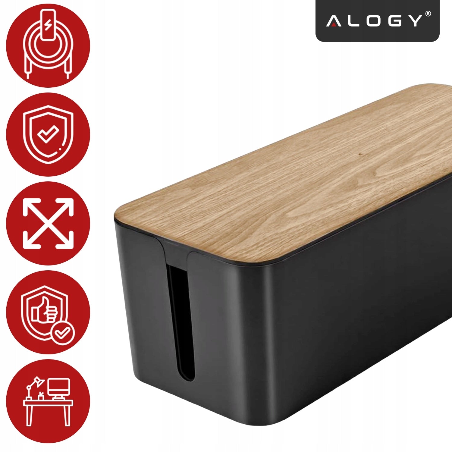 Organizer box for cables and slats with wood-style cover office floor EAN (GTIN) 5905601834786