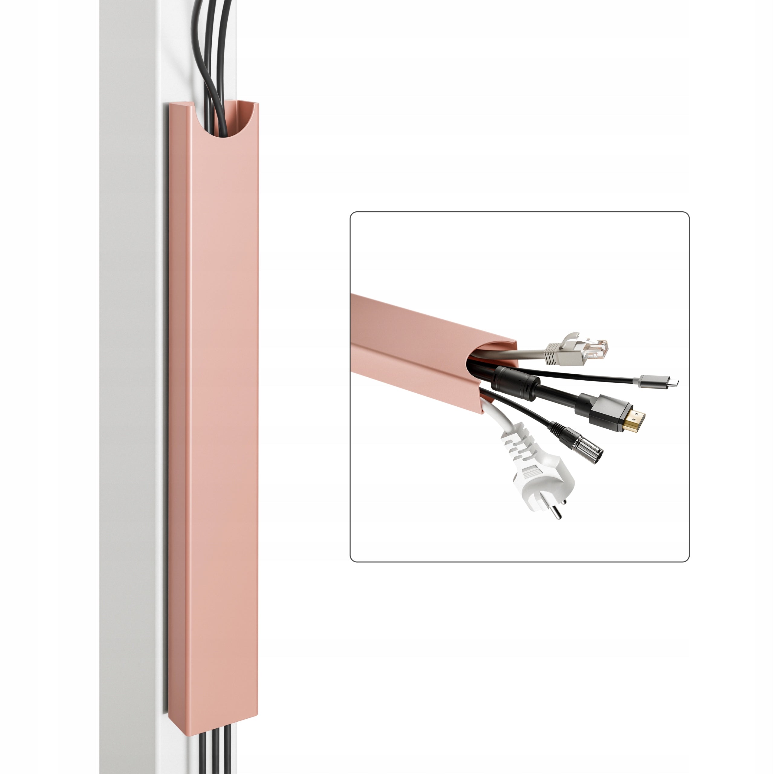 Organizer cable grille for desk 37x5x2.5cm Pink Steel