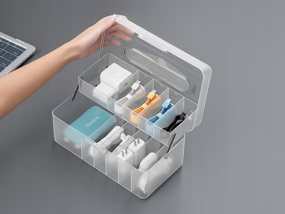 Organizer for cables and chargers electronics fishing tool box Product weight with unit packaging 0.48 kg