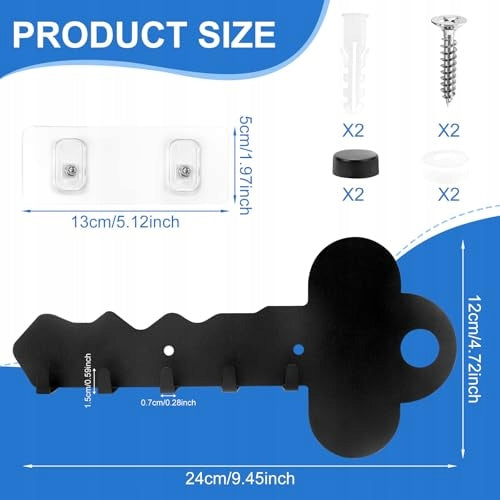 Organizer for klucze wall metal 5 hooks 24x12 cm Manufacturer code B0DYT7L27R