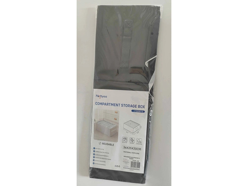 Organizér na oblečení spodní prádlo kalhoty šatní skříň ponožky šedé Packaging status original