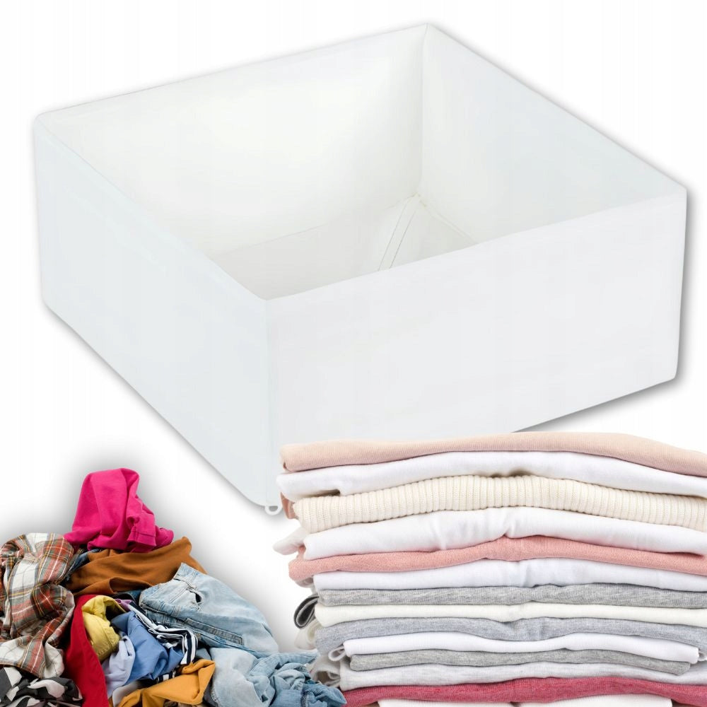 Organizer textile container for underwear clothes shoes for drawer white