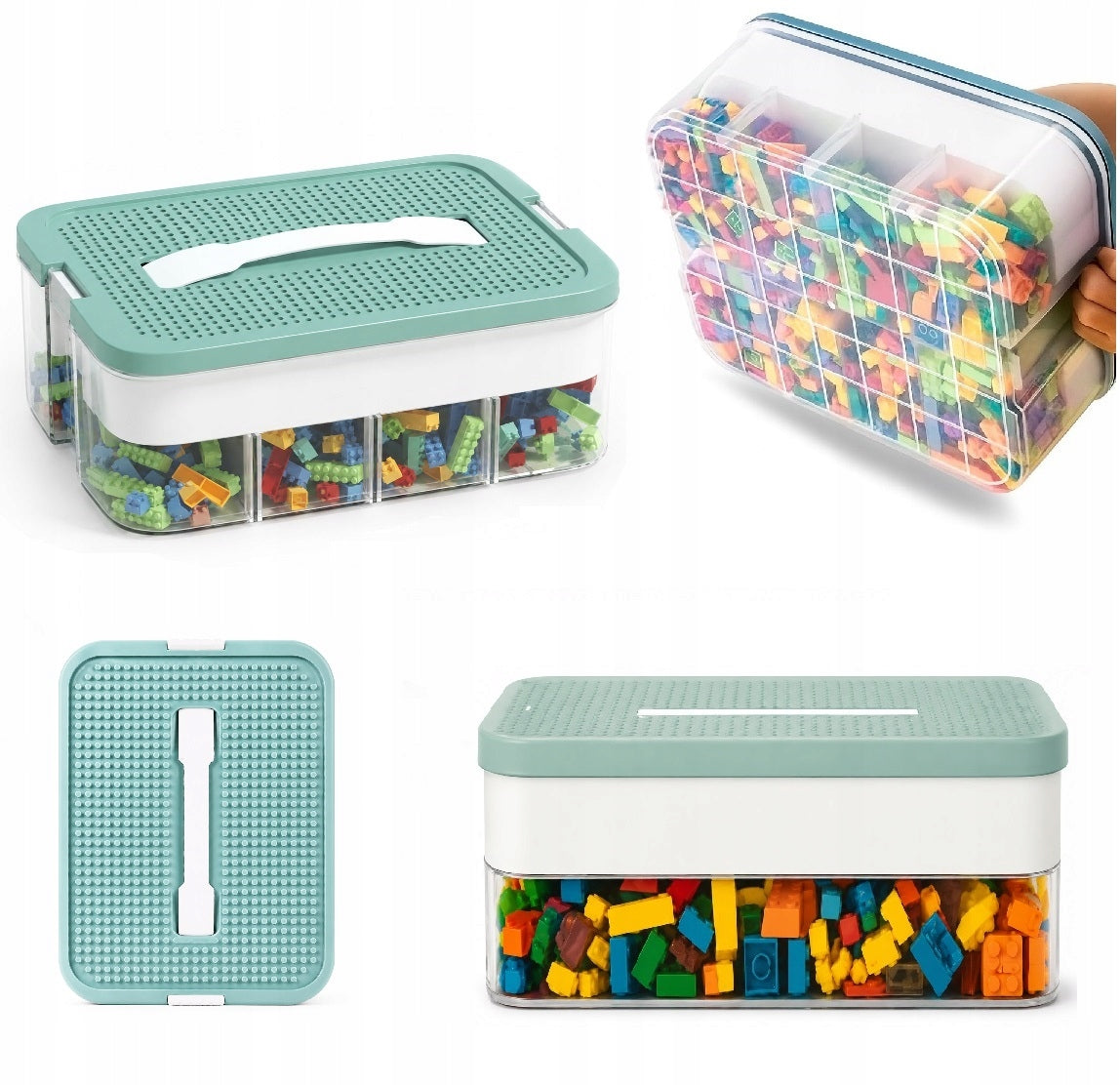 Organizer toy container with compartments 1-level 12x30x22cm (D900)