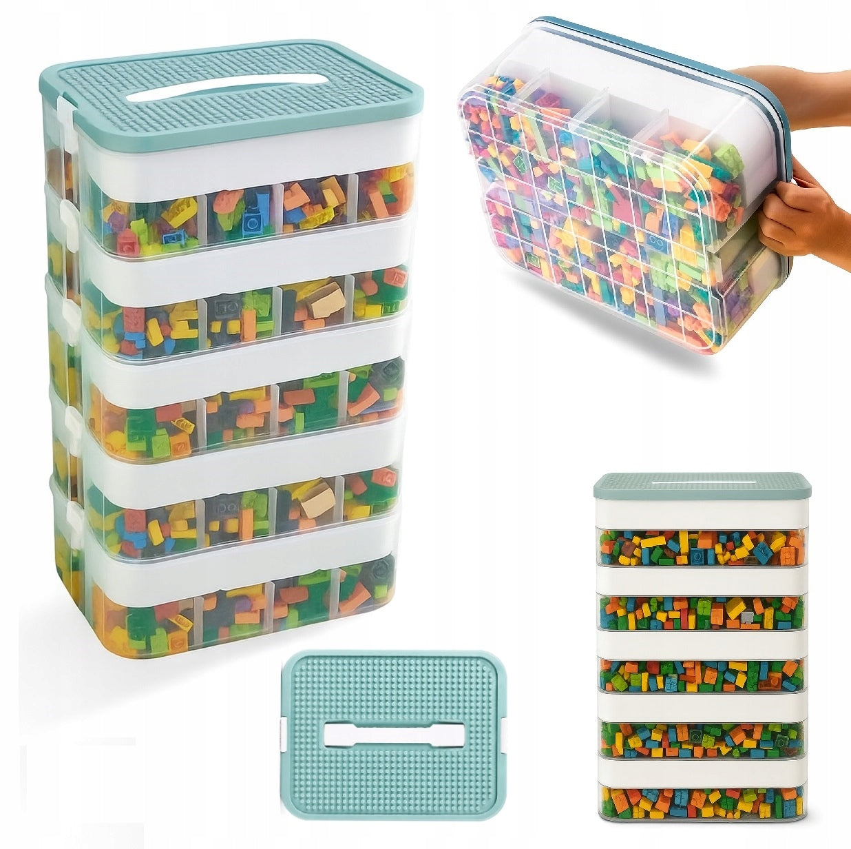 Organizer toy container with compartments 5-level 52x30x22cm (D900)