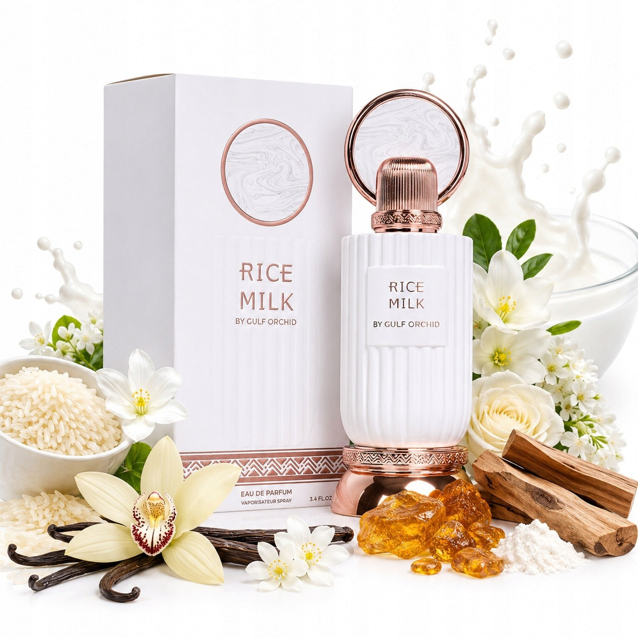 Original Arab Perfume Gulf Orchid RICE MILK 100ml EDP+FREEBIE!
