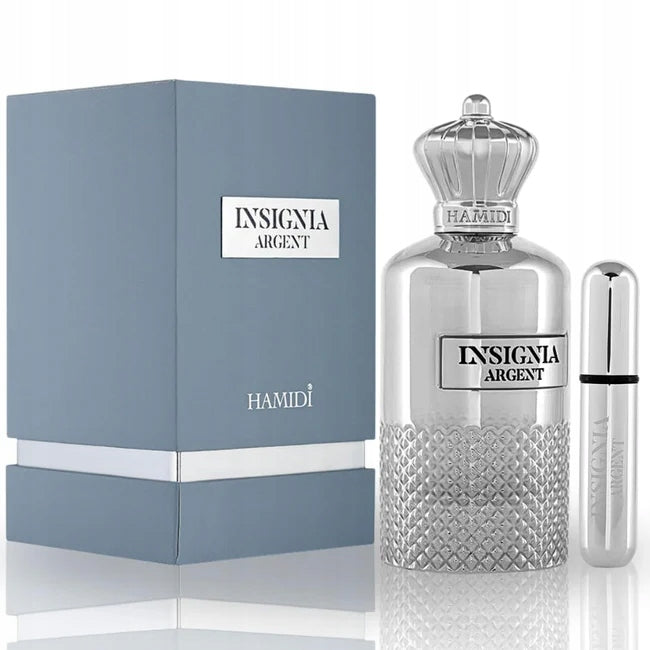 Original Arab Perfume Hamidi INSIGNIA ARGENT 105ml EDP+FREEBIE! Packaging status original
