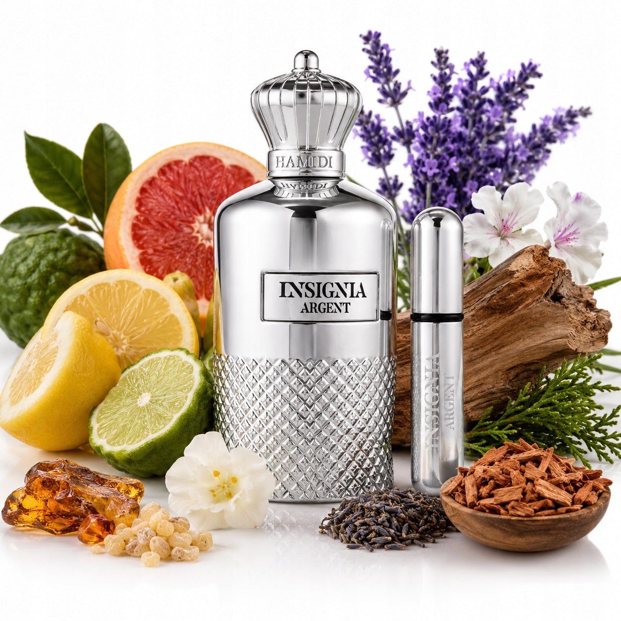 Original Arab Perfume Hamidi INSIGNIA ARGENT 105ml EDP+FREEBIE!