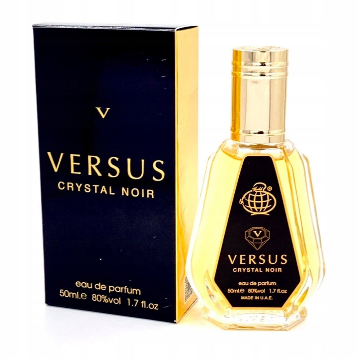 Original Arabic Perfume Fragrance World VERSUS CRYSTAL NOIR 50ml EDP Packaging status original