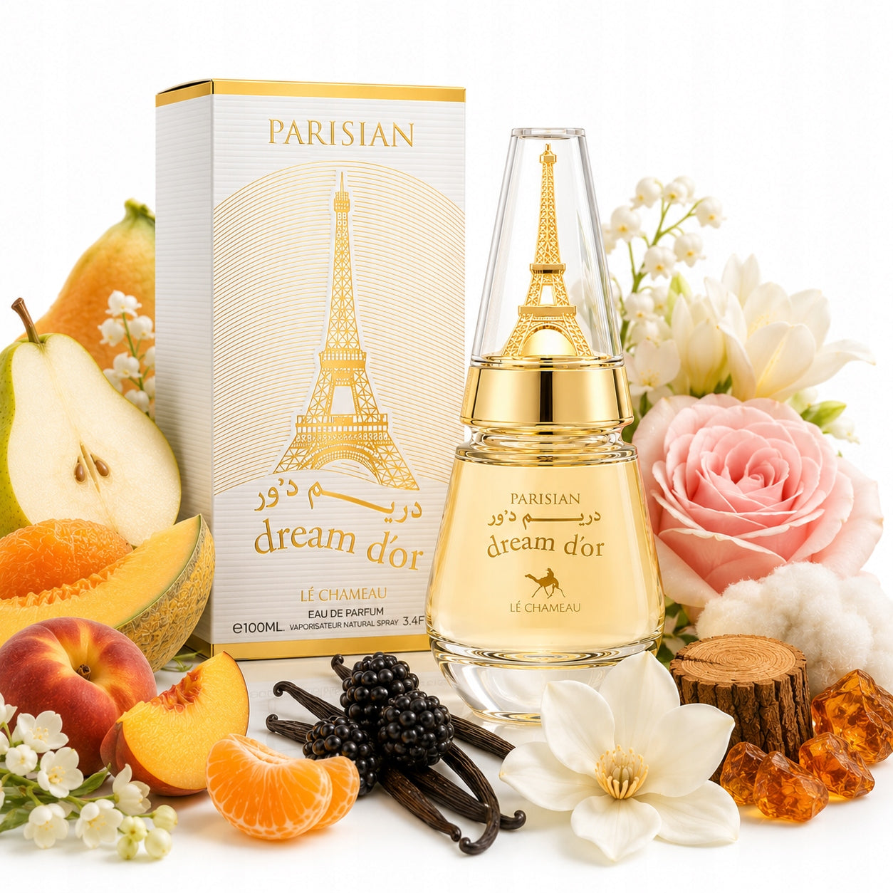 Original Arabic Perfume Le Chameau PARISIAN DREAM D'Or 100ml EDP+FREEBIE Packaging status original