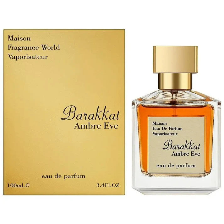 Original Arabic Perfume MAISON Fragrance World BARAKKAT AMBRE EVE 100ml Packaging status original