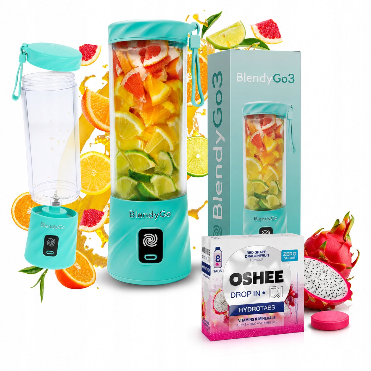 Original Blender BlendyGo 3 Wireless Chalice USB 550ml +HYDROTABS