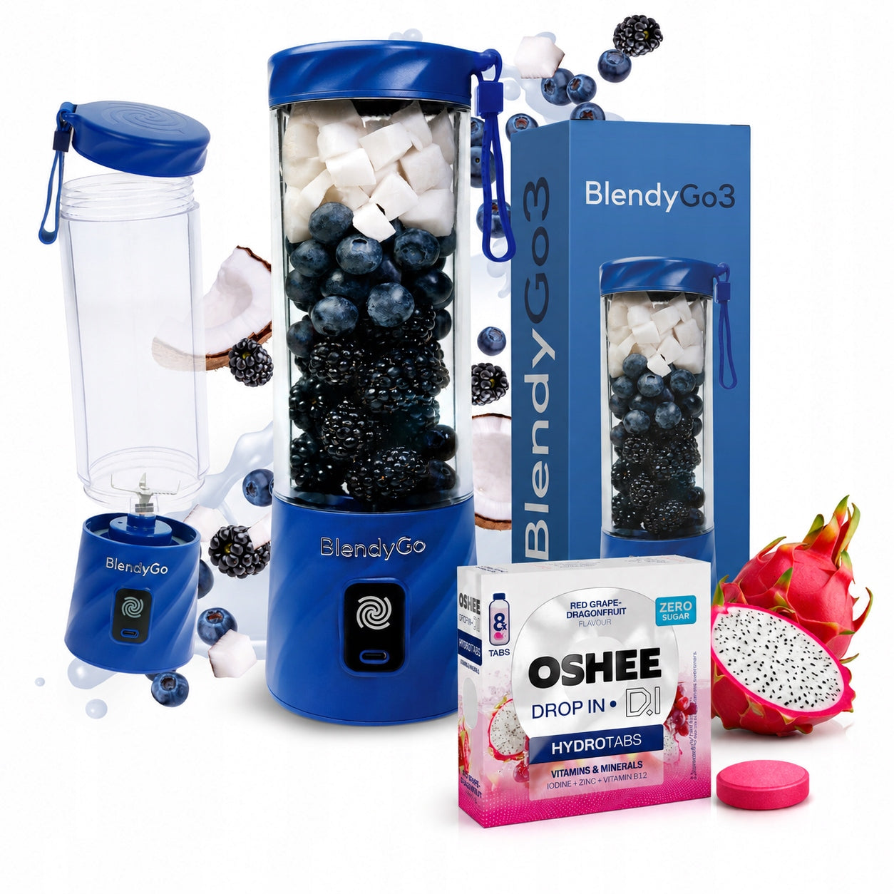 Original Blender BlendyGo 3 - Wireless Chalice USB 550ml + OSHEE