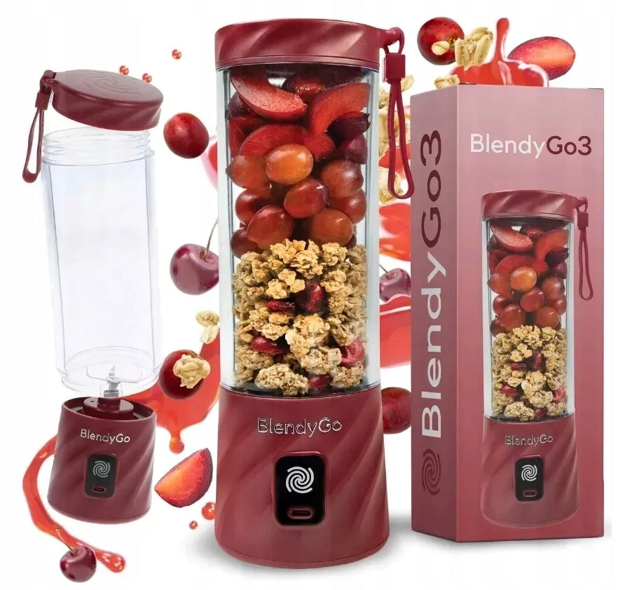 Original BlendyGo 3 Burgundy USB Wireless Blender