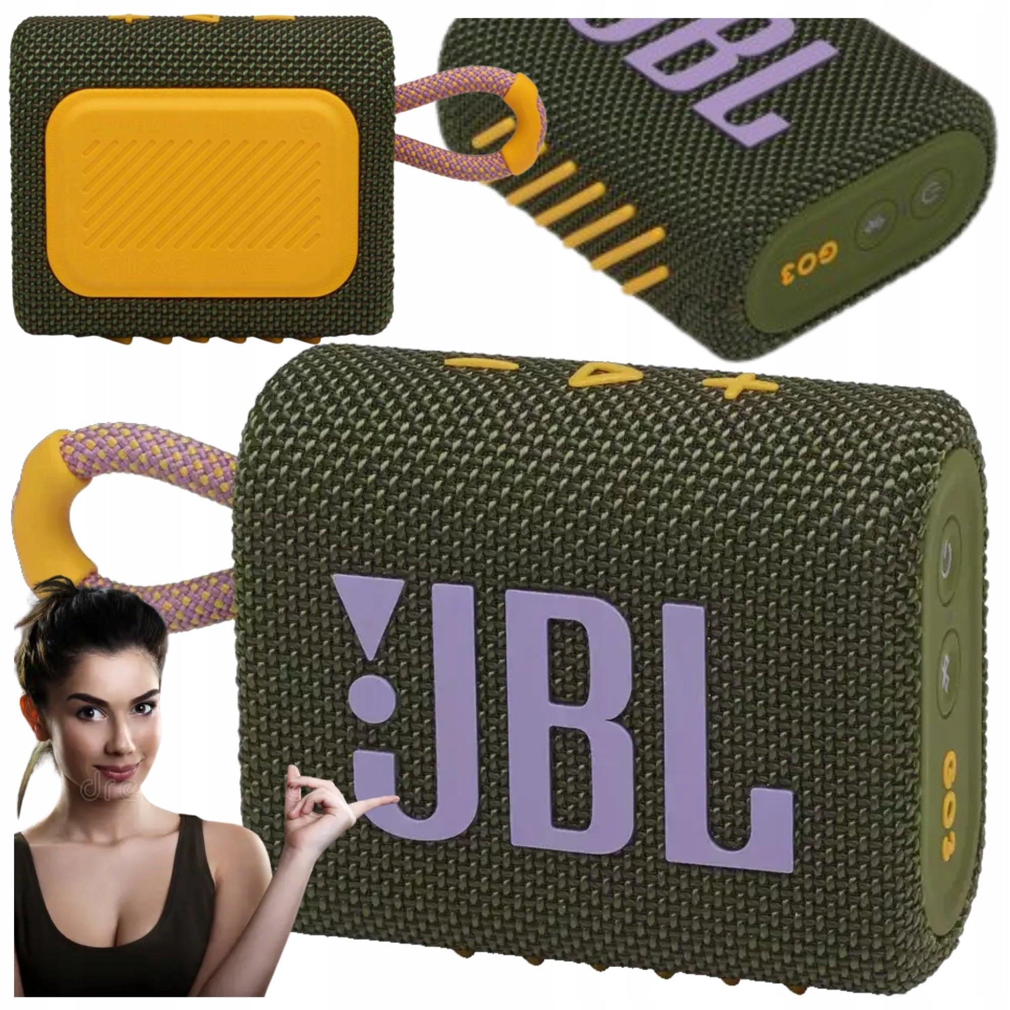 Original Portable Speaker JBL GO 3 ECO Green Yellow 4,2 W Hit
