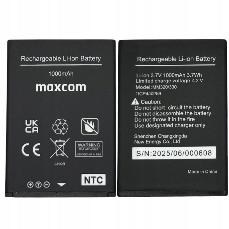 Original new battery for Maxcom MM320 MM330 battery 1000mAh 3.7V Manufacturer code MAXCOMMM320