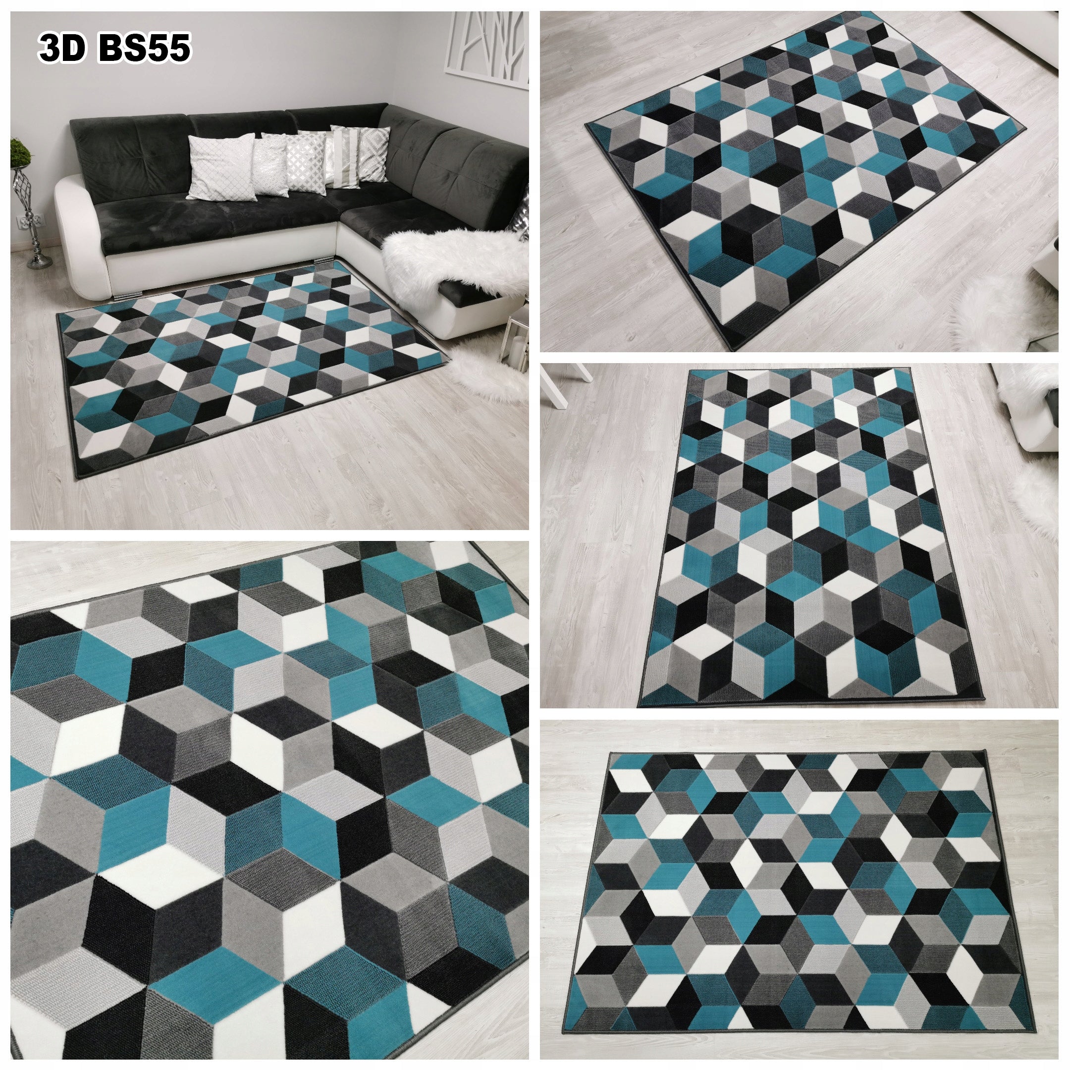 Original square carpet 120x170, soft, dense mix Length 170 cm