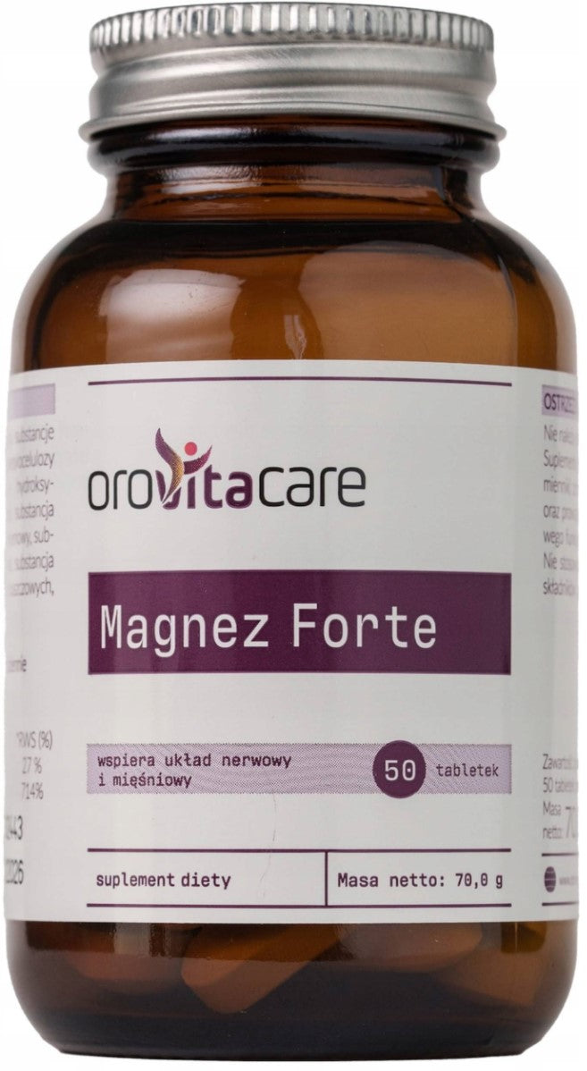 Orovitacare Magnesium Forte supports the muscular nervous system 50 tablets