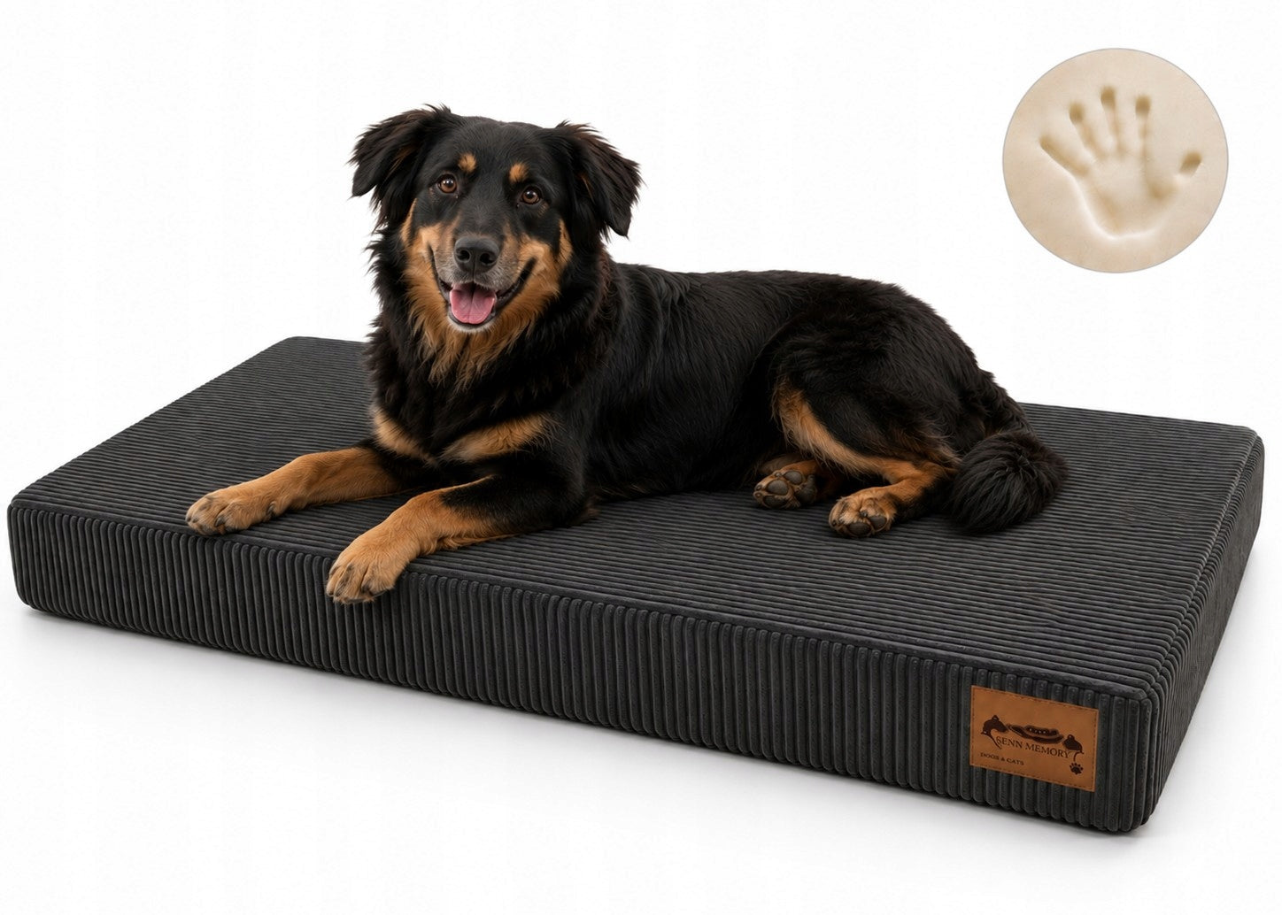 Orthopedic Dog Bed 110x70x10 cm Foam Mattress Soft Grey Packaging status original