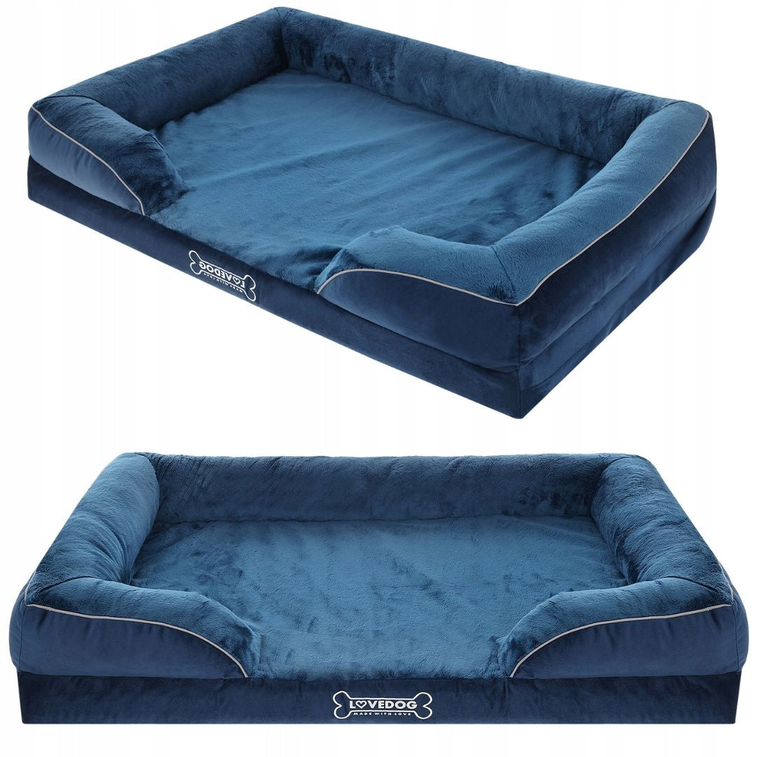 Orthopedic Dog Bed Waterproof Large L 90x60 Navy Blue Brand Lovedog