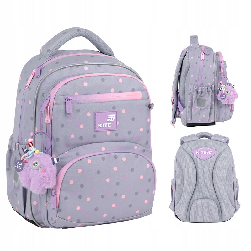 Orthopedic backpack for girls 6 7 8 9 10 years old with keychain toy Kite