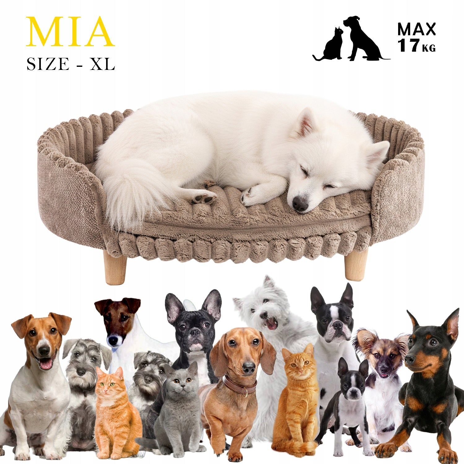 Orthopedic bed sofa on legs XL for dog and cat comfortable large mega! Trade name Sofa ortopedyczna na nóżkach legowisko posłanie ergonomiczne dla psa i kota