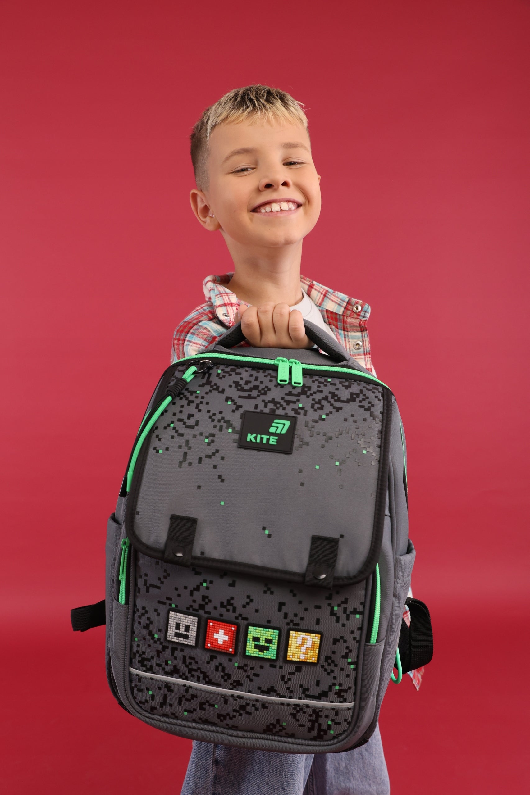 Orthopedic school backpack for boys class 1-6 for magnet grey Kite Packaging status original