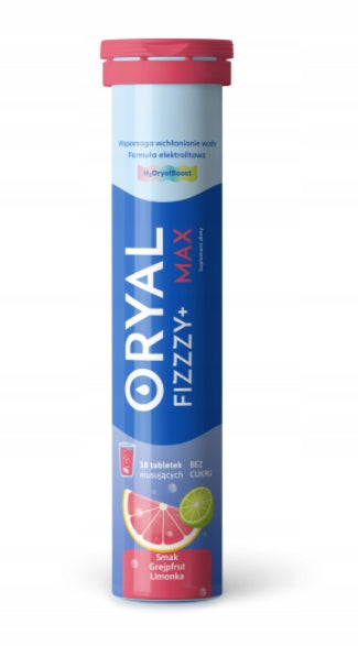 Oryal Fizzzy+ MAX Flavour Grapefruit, Lime, 18 effervescent tablets