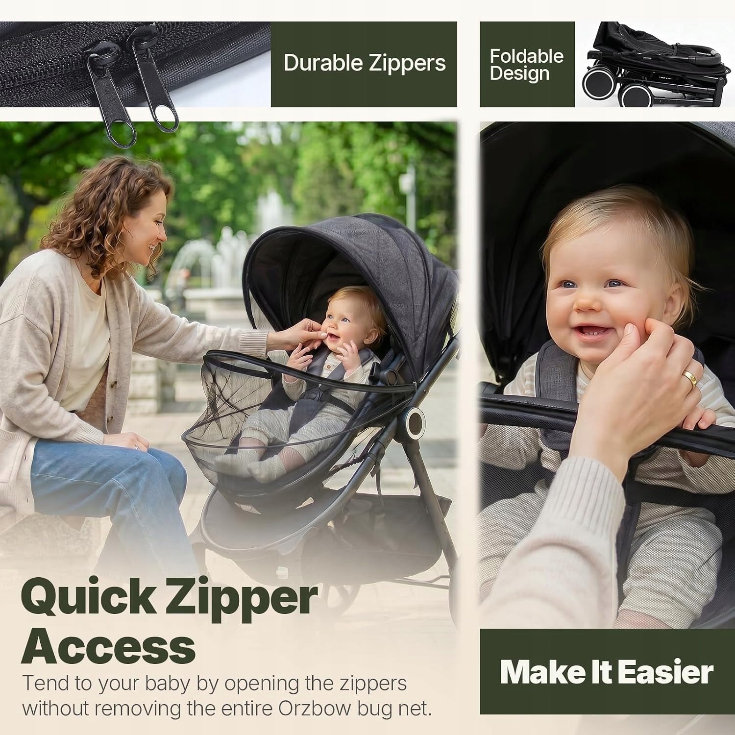 Orzbow Mosquito net for strollers universal without DEET folding Brand no brand