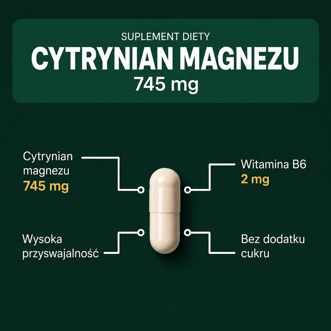 OsHerb Magnesium Citrate+B6 100% Simple Pure Composition Excellent Absorption Expiration date at least 1 year from the date of purchase