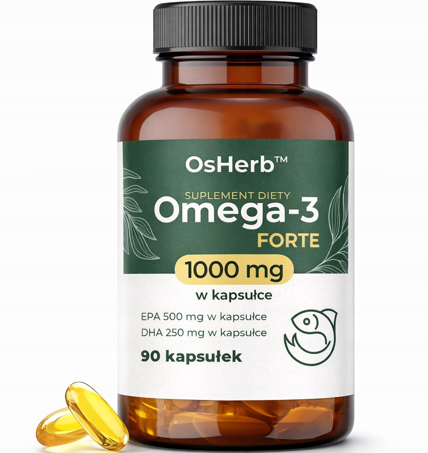 OsHerb Omega 3 FISH 1000mg FORTE 90 capsules EPA 500 mg DHA 250mg