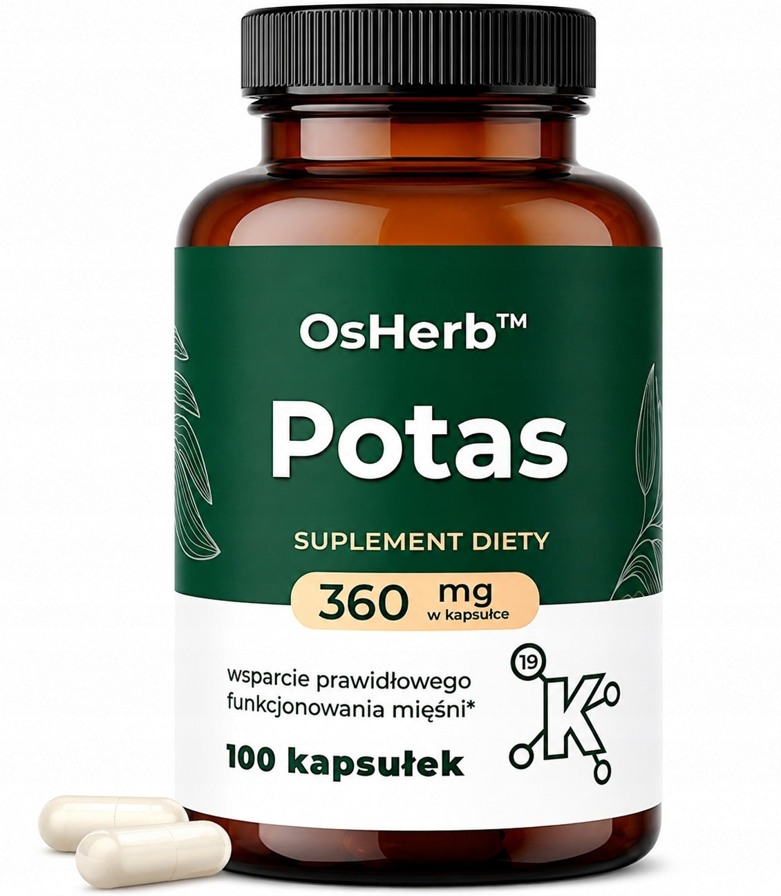 OsHerb POTASSIUM Citrate 360 mg 100 kaps. Blood Pressure Healthy Heart