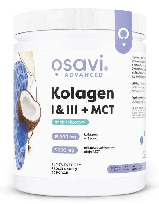 Osavi Collagen I & III + MCT, Coconut - 400 g