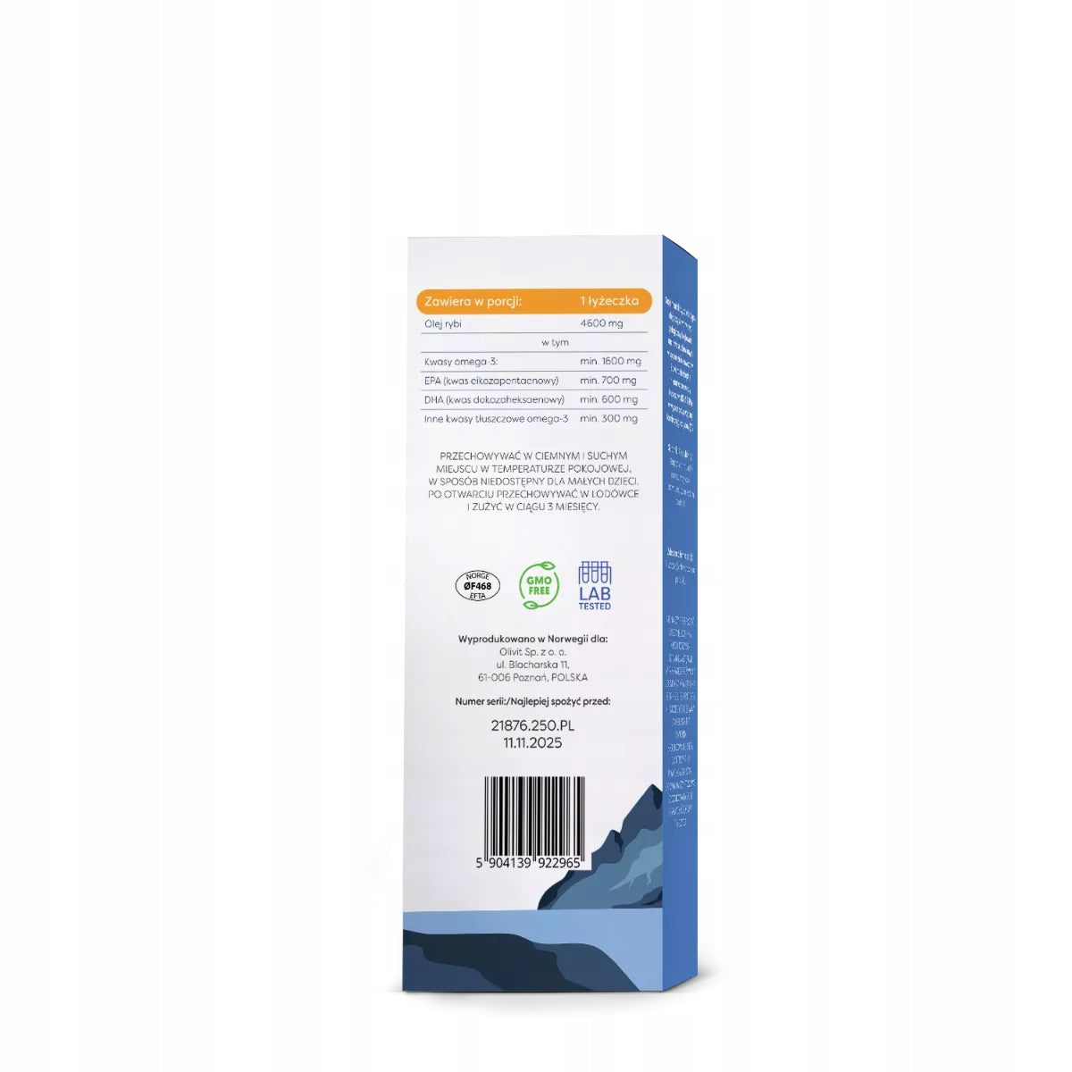 Osavi Daily Omega Marine Omega 3 1600mg EPA 700mg DHA 600mg Lemon 250ml Packaging status original