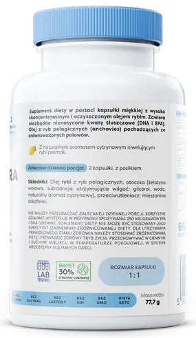 Osavi OMEGA-3 EXTRA VITA 1300mg LEMON flavour 60 Soft DHA EPA Capsules Expiration date not specified