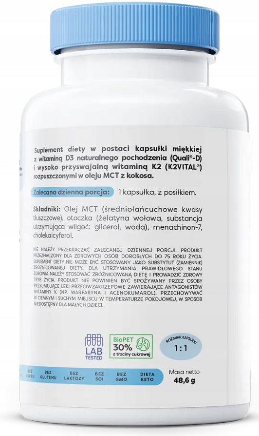 Osavi VITAMIN D3 2000 IU + K2 100mcg 120 Soft Capsules IMMUNITY D3 K2 Expiration date not specified