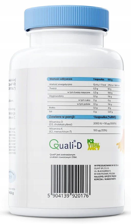 Osavi VITAMIN D3 2000 IU + K2 100mcg 120 Soft Capsules IMMUNITY D3 K2 Packaging status original