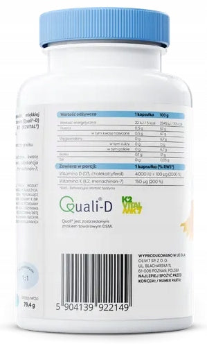 Osavi VITAMIN D3 + K2 4000IU + 150mcg 120 Soft Capsules IMMUNITY Packaging status original