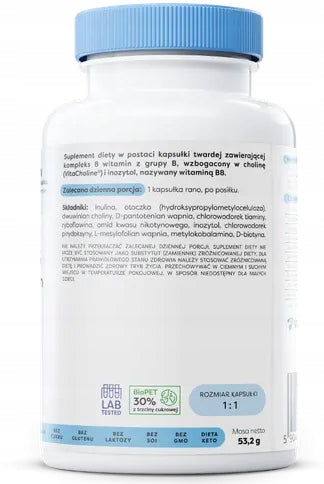 Osavi Vitamins Group B KOMPLEX B1 B2 B3 B5 B6 B12 CHOLINE INOSITOL 120vkaps Packaging status original