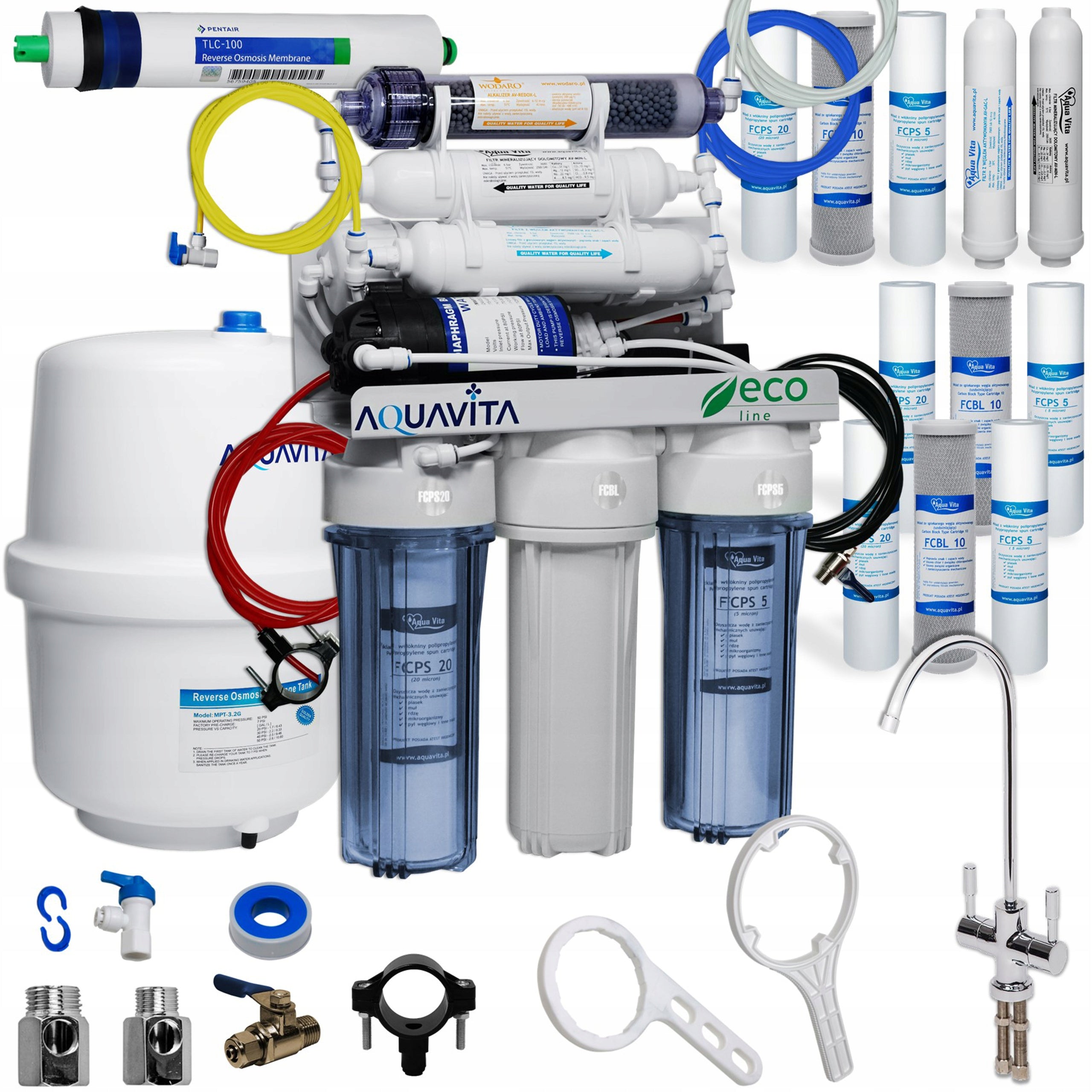 Osmosis RO7 Water Filter Ionizer REDOX -400 mV + Pressure Pump + STOCK