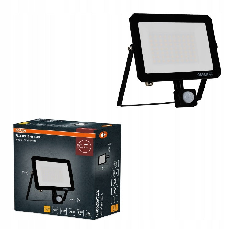Osram floodlight lamp projector with LED sensor 50W 3000K 4500lm black